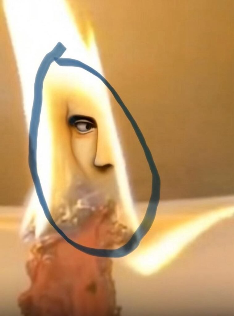 Un visage apparu dans la flamme
